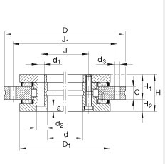 YRT580 طاولة دوارة تحمل 580x750x90 مم من مادة GCr15SiMn، صلابة HRC58-62 المزود