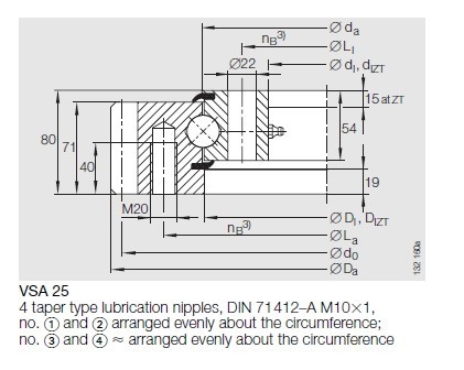 VSA250855N حلقة التدحرج ، VSA250855N محمل التدحرج مع معدات خارجية المزود