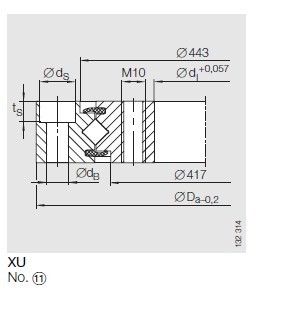 XU080430 حلقة تدور متقاطعة بدون معدات، XU080430 حلقة تدور، 480x380x26 مم المزود