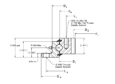 محامل RK6-37N1Z، حلقة RK6-37N1Z مع معدات داخلية، 42CrMo، 50Mn المزود
