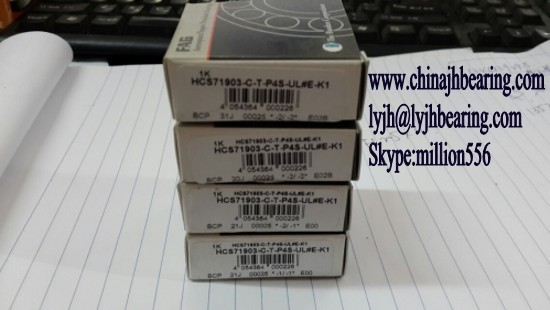 HCS71903-C-T-P4S-UL-K1 كرة اتصال زاوية تحمل 17x30x7mm، كرة السيراميك والختم المزود