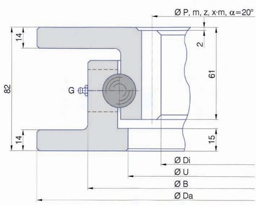 1،10022.00محملة بـ1095×924×82 ملم، مادة:42CrMo، جودة ISO2768-m المزود