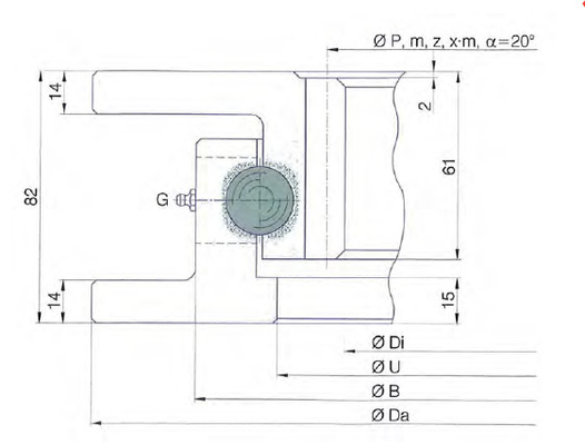 TGB I.800.22.00.مورد حلقات الدوار الـ (أيه تي) ، أنا800.22.00.A-T محمل لوحة التشغيل، 699x530x82 مم المزود