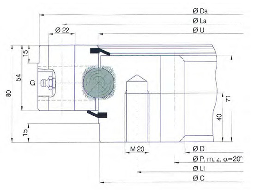 أنا.1055.25.00.موضع ب،I.1055.25.00حلقة تدوير B1053x810x80mm، كرة اتصال 4 نقاط المزود