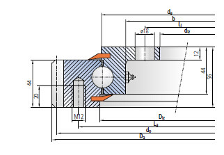 91-20 0941/0-07163 أربع نقاط من الكرة الملامسة مع أسنان خارجية، 835x1046.4x56mm المزود