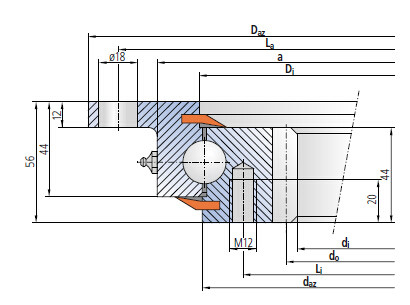 92-20 1091/0-07273 محامل كرة مع عجلة داخلية، 984x1197x56mm المزود
