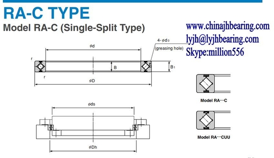 محامل عجلات متقاطعة RA15008C 150X166X8 MM المزود
